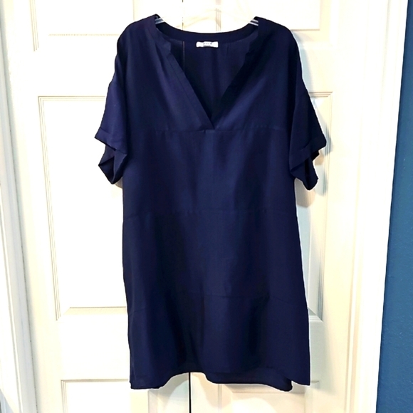 NWOT AI'MAGE A line Blue Swim Coverup V Neck W Pockets XL - Picture 1 of 12